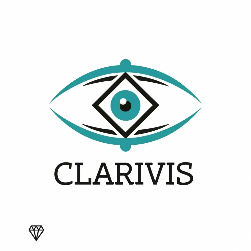 logo, eye with no pupil but with a diamond as symbol of hope, with the text "Clarivis", typography, be used in Medical Dental industry