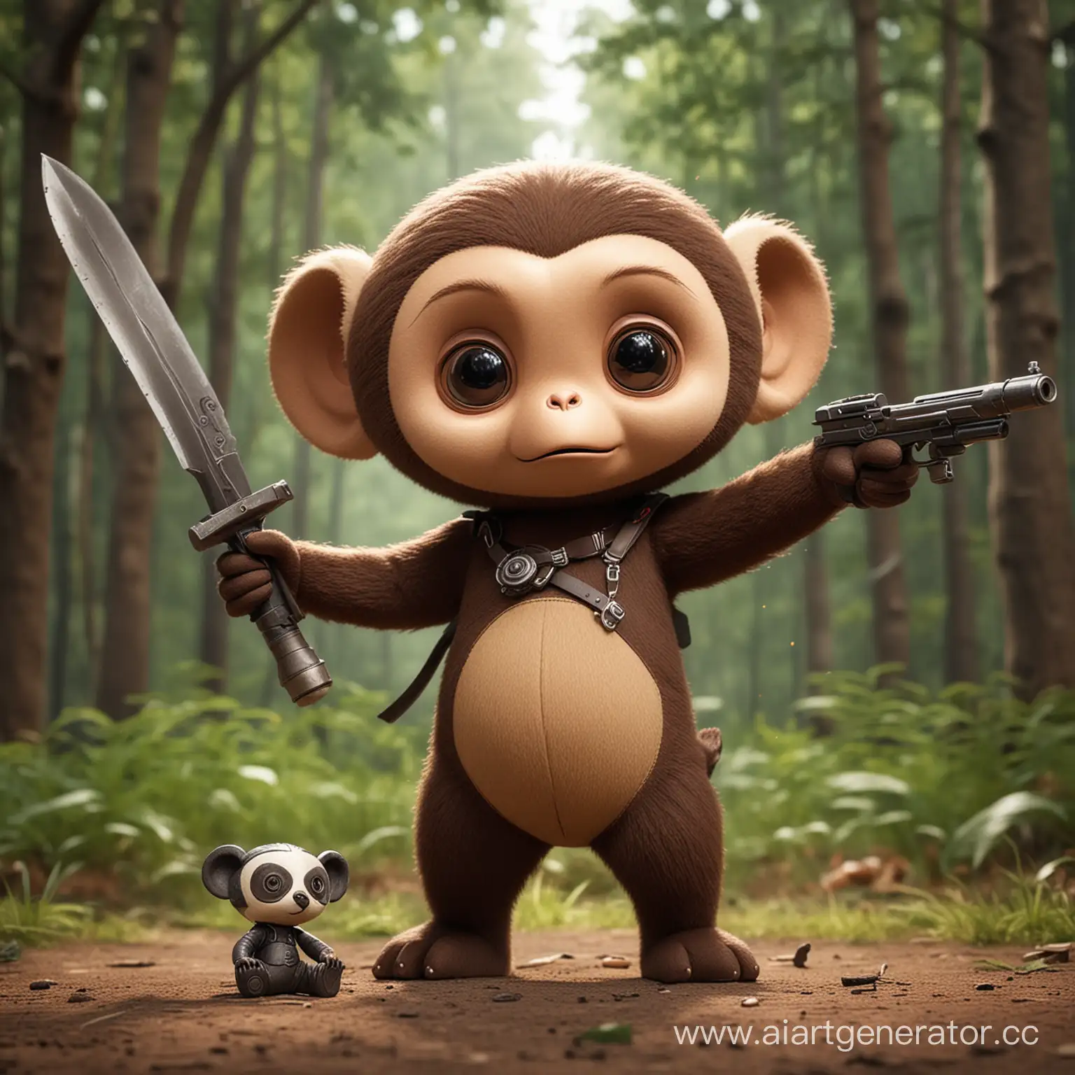 Cheburashka-Directs-the-Weapon-in-Mysterious-Forest
