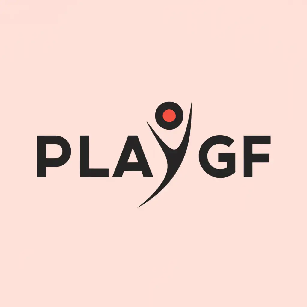 a logo design,with the text 'playgf', main symbol:short skirt cam girl,Moderate,clear background