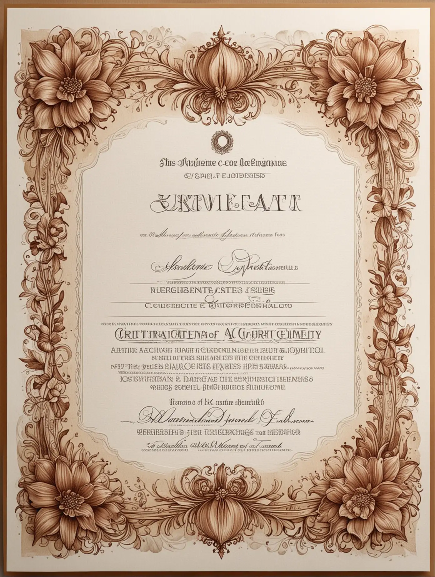 Blank Certificate of Authenticity for Artists