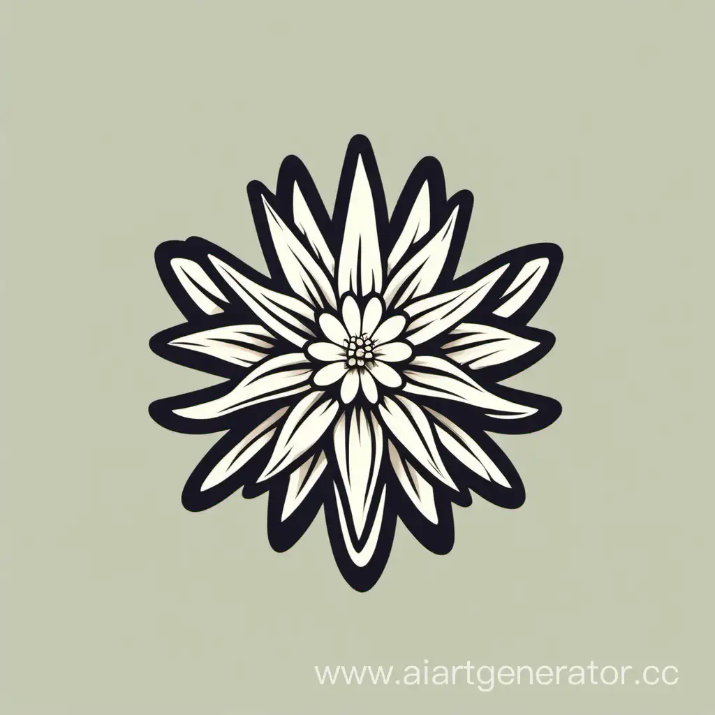Лаготип парикмахерской с цветком эдельвейс