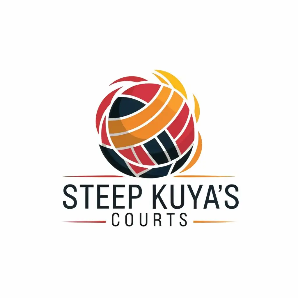 a logo design,with the text "Step Kuya's Courts", main symbol:Volleyball, be used in Sports Fitness industry