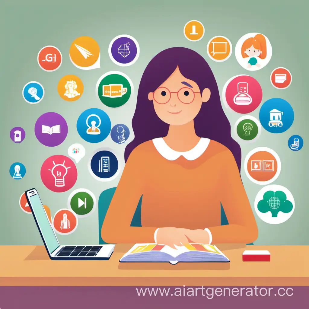 Girl-Surrounded-by-Language-Learning-App-Icons