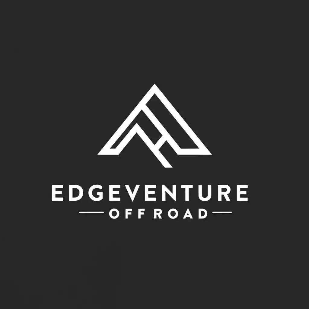 a logo design,with the text "EdgeVenture Offroad", main symbol:minimalistic logo with small mountain with logo name underneath,Moderate,clear background