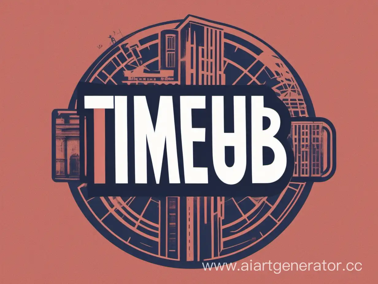 Poster logo with a title TimeHub  in the middle 