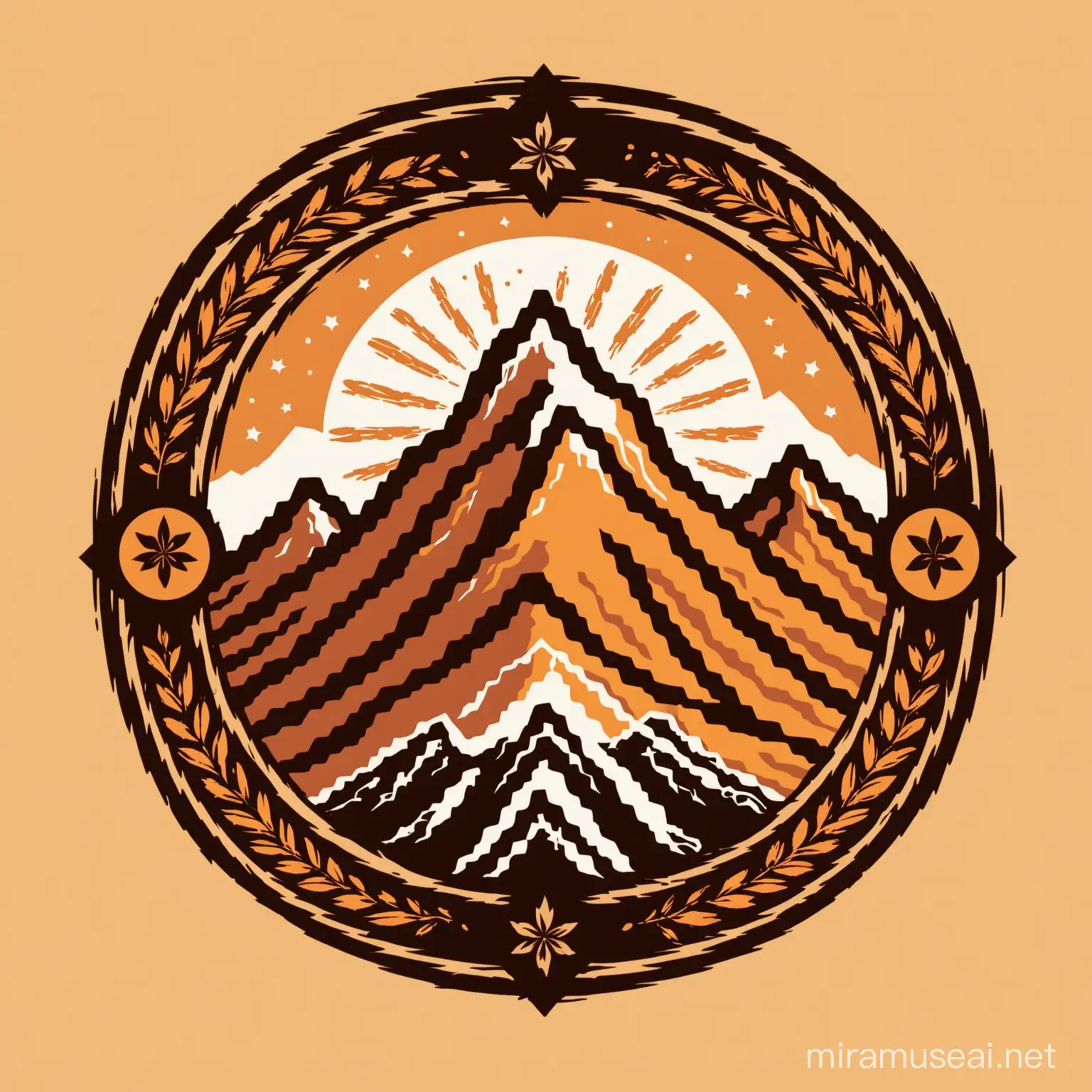 Powerful Mountain Circle Logo for Spice Making Company