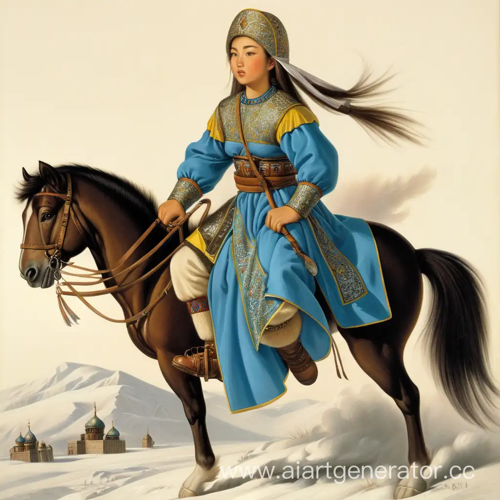 Kazakh hero girl 17th century