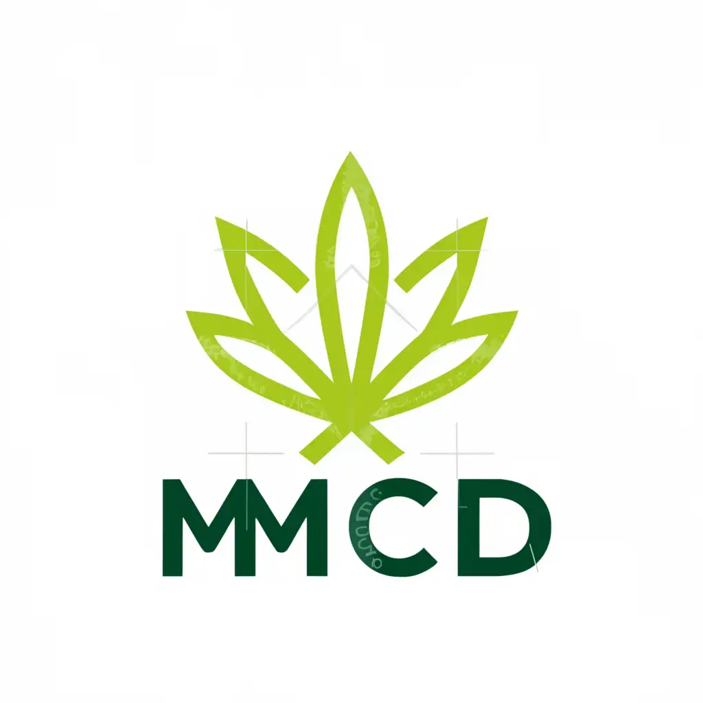 a logo design,with the text "MCD", main symbol:Cannabis leaf,Moderate,clear background