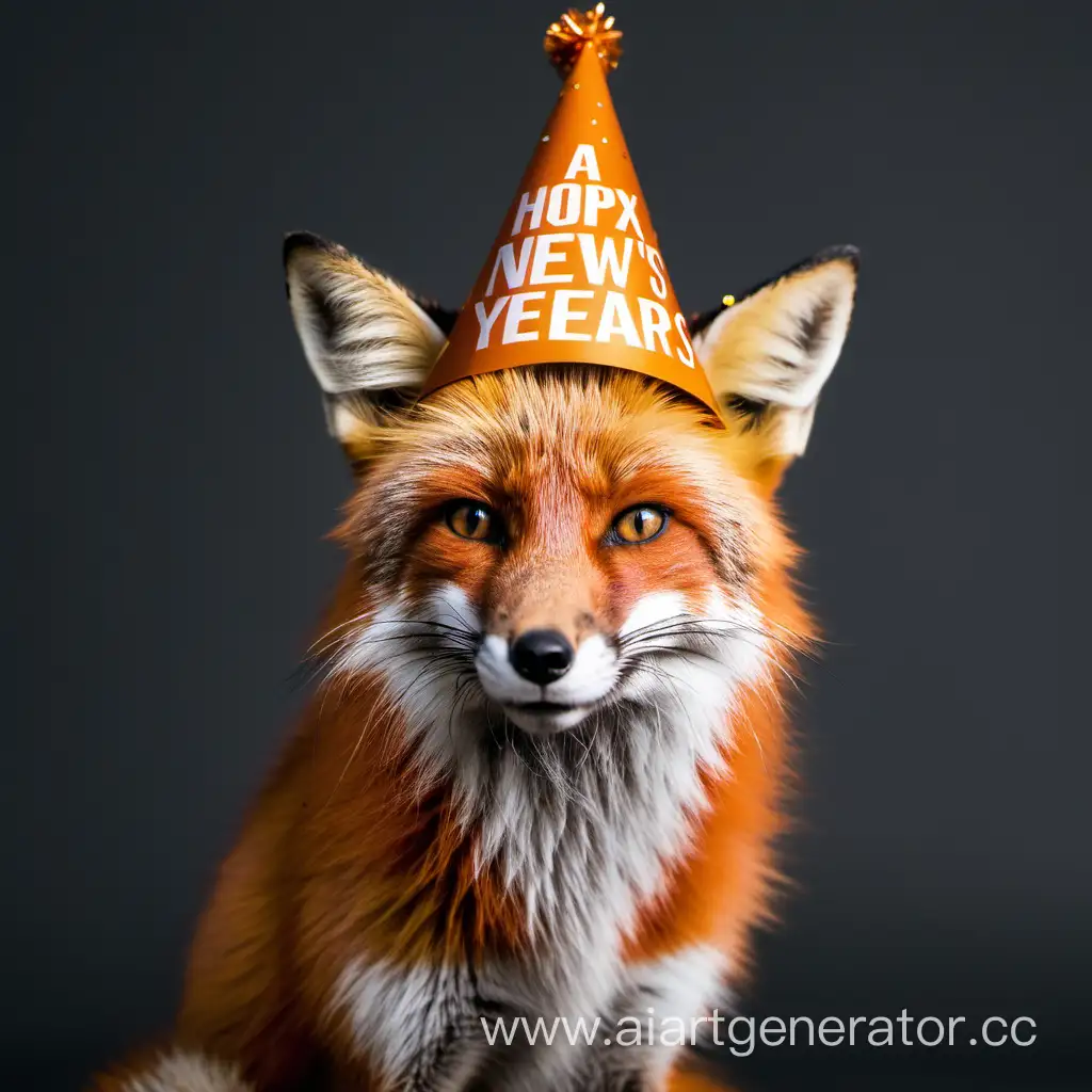 Festive-Fox-Celebrating-New-Year-with-a-Stylish-Hat