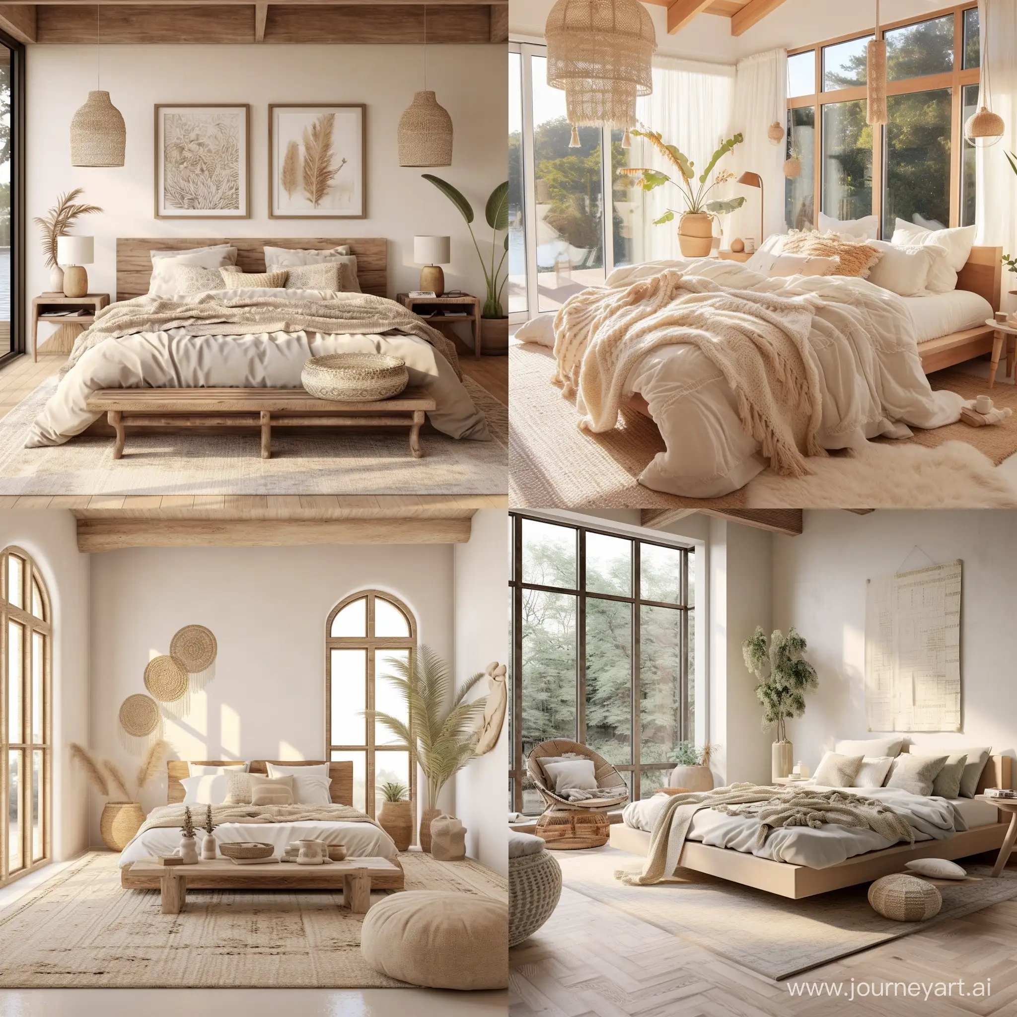 Boho-Style-CreamColored-Bedroom-with-Warm-Accents