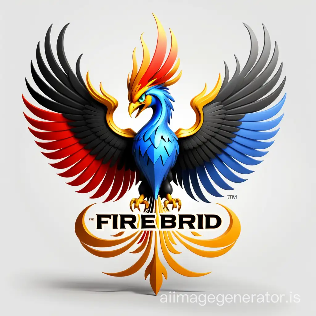 Colorful-Phoenix-Firebird-Logo-with-A-Inscription-on-White-Background