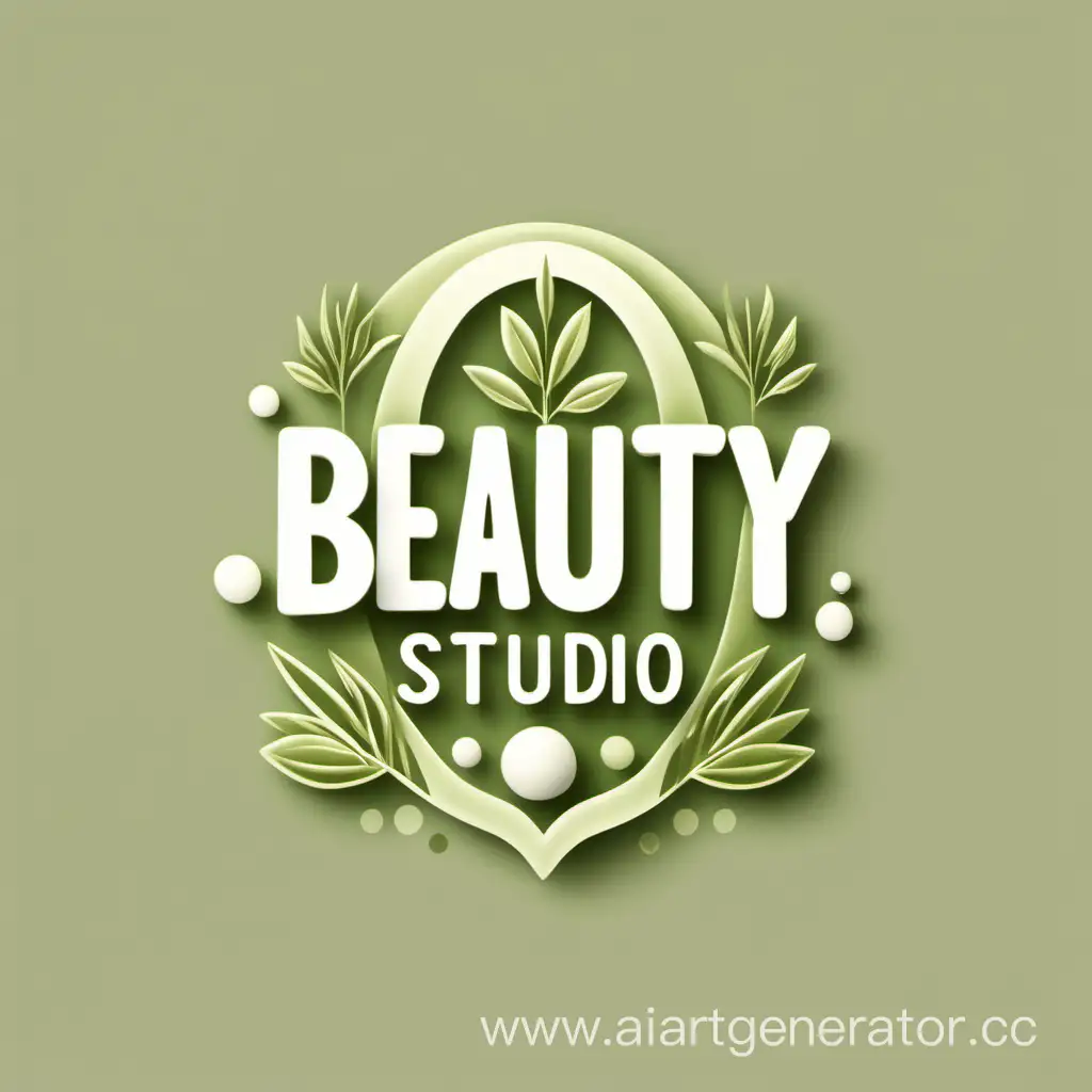 Elegant-Beauty-Studio-Logo-with-Marshmallow-and-Plant-Accents
