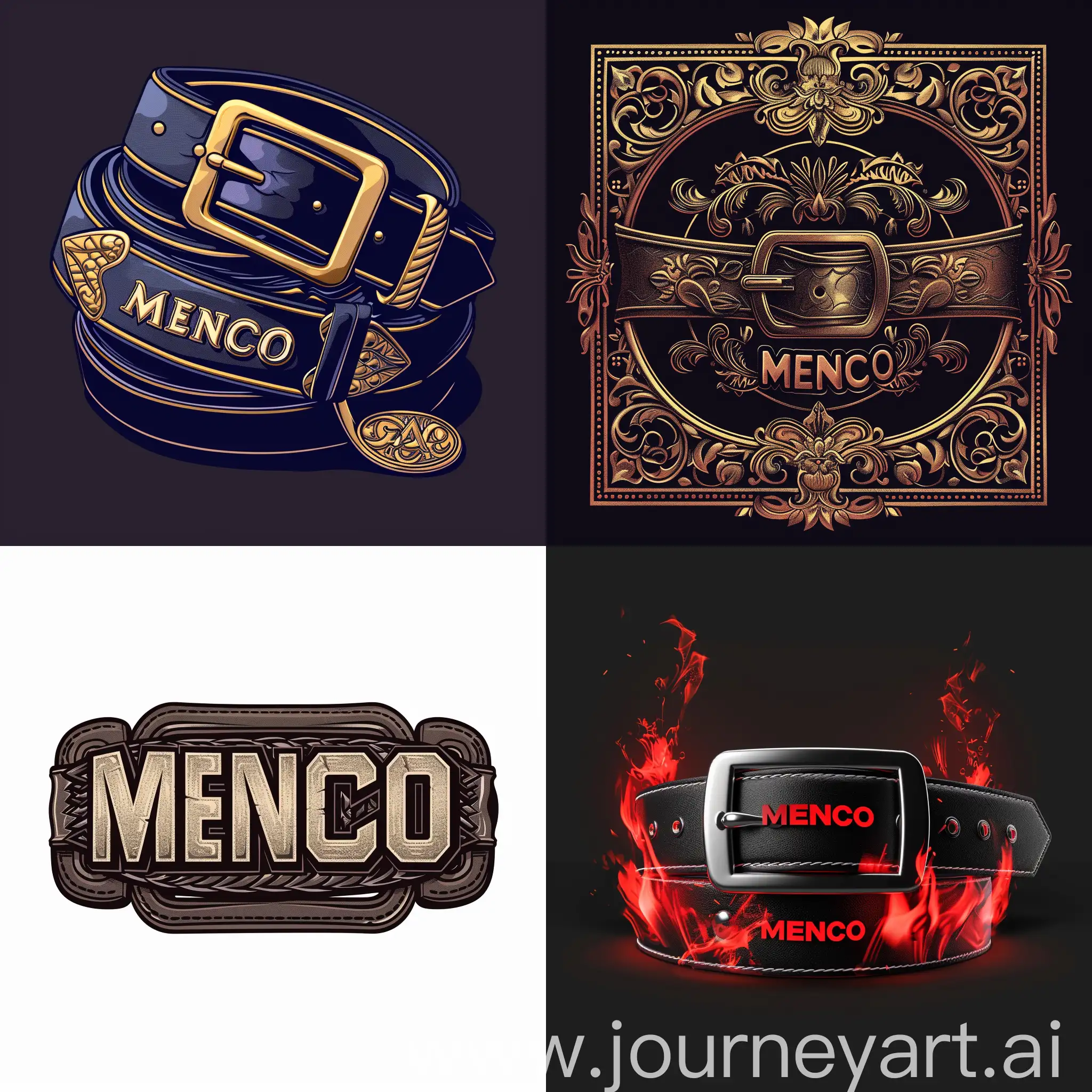 create twin belt illustration with Menco name