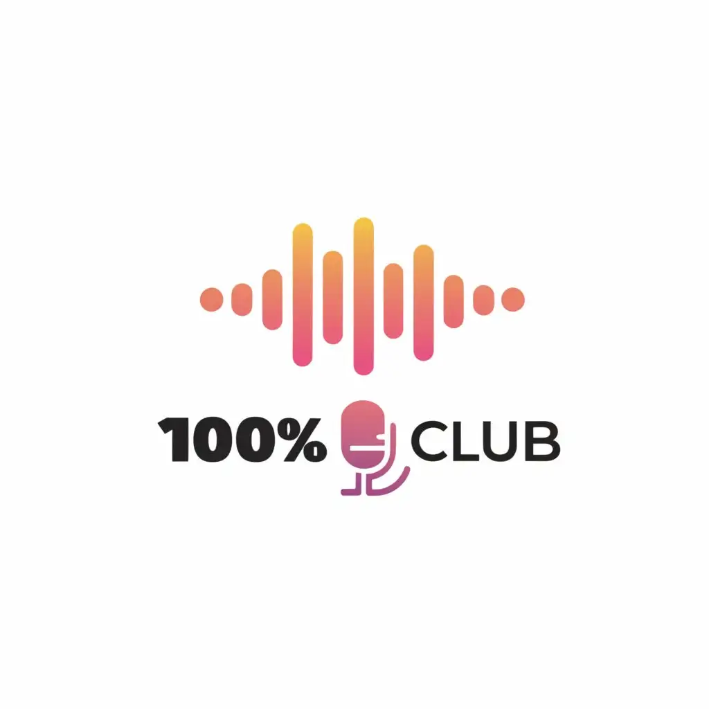 a logo design, with the text '100% Club', main symbol: 100% Club podcast, Moderate, be used in Entertainment industry, clear background, Color: gradient red and black