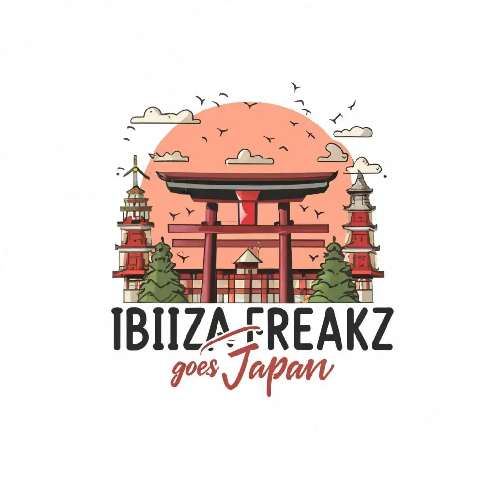 logo, Japan, with the text "Ibizafreakz goes Japan", typography, be used in Travel industry