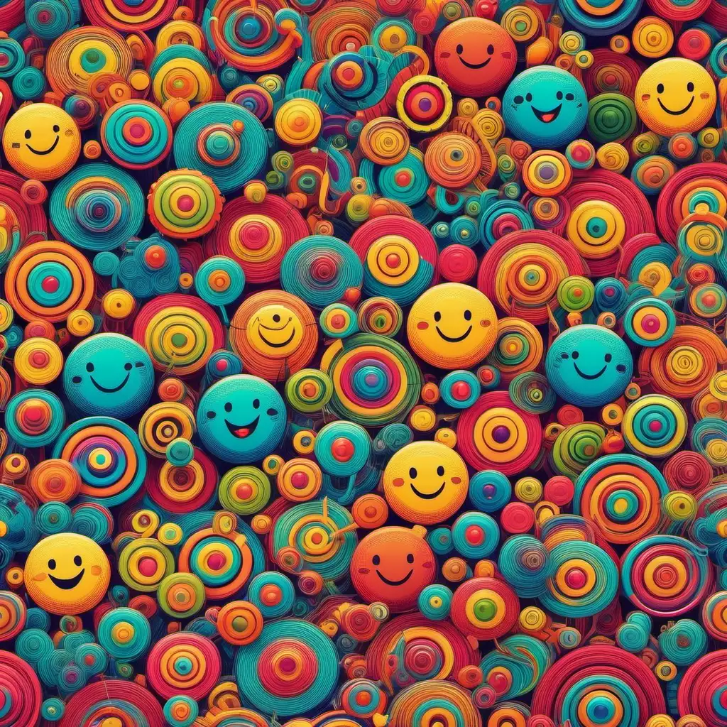 Vibrant Casual Happiness Captivating Colorful Patterns Inspire Joyful Moments