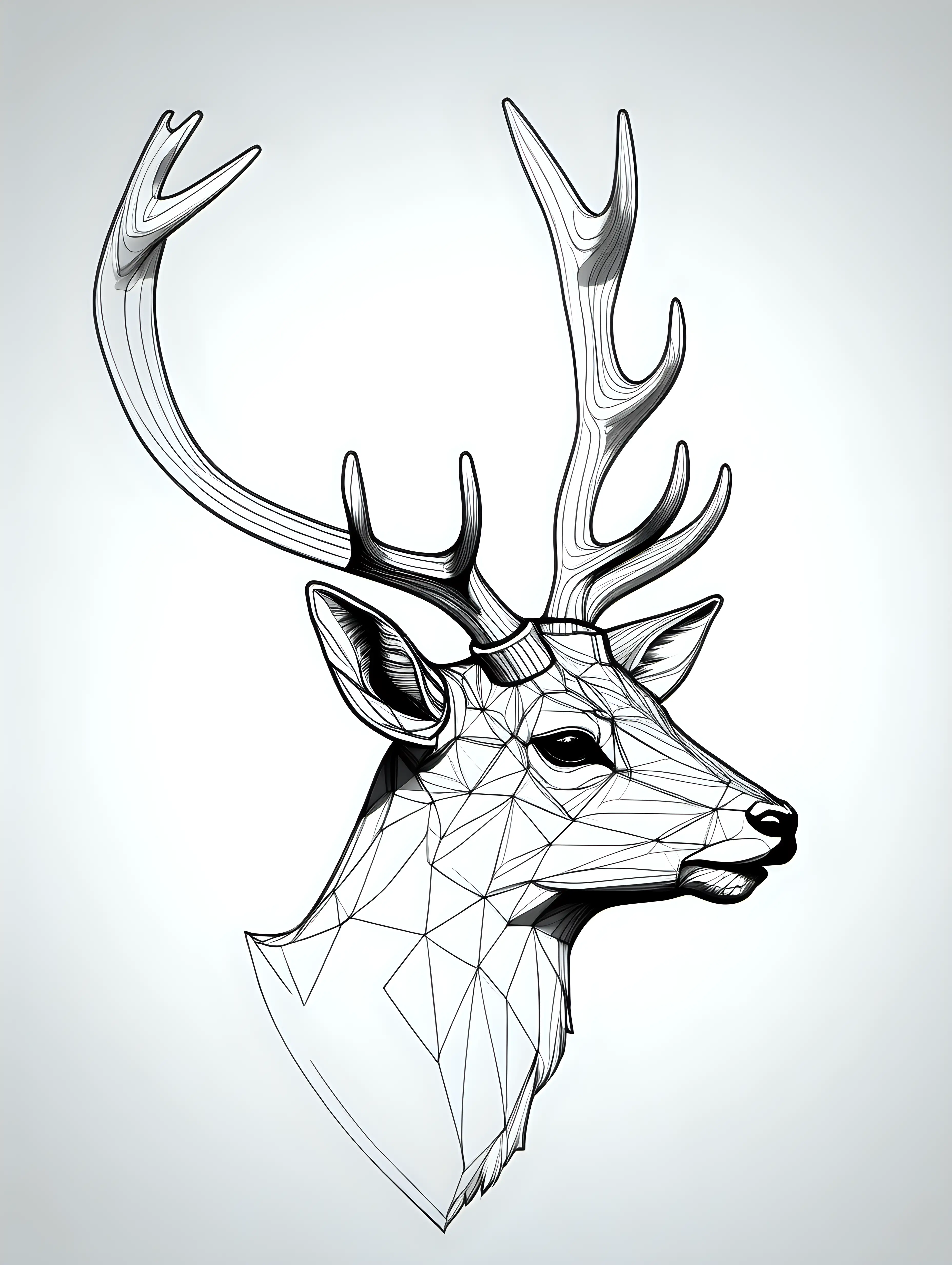 deer head outline profile