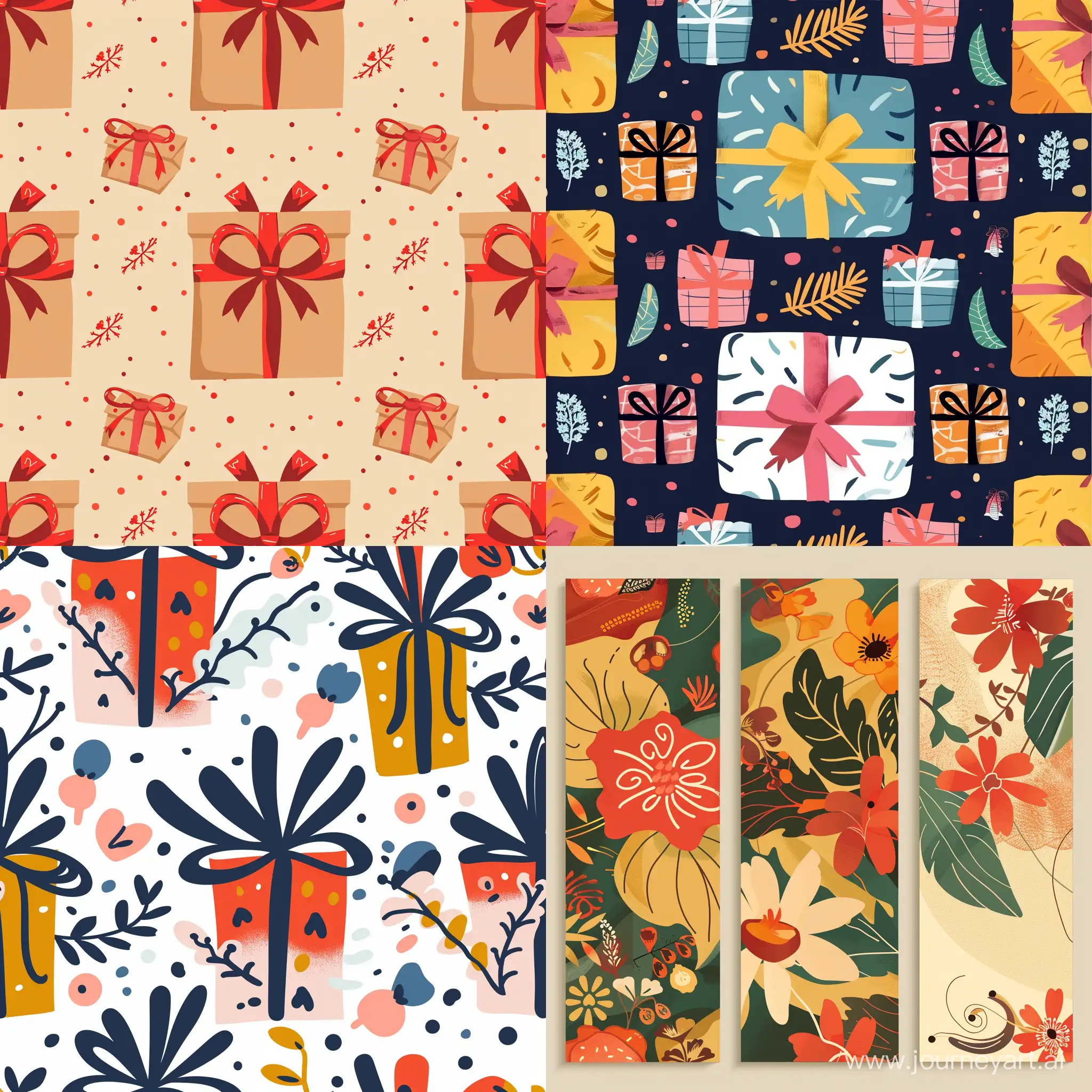 pattern for wrapping paper, in vector style, high quality details