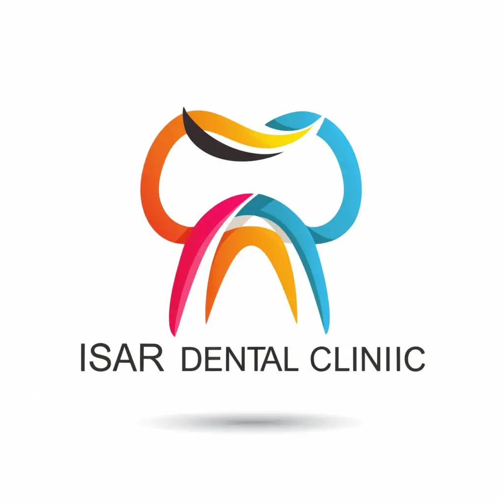 a logo design,with the text "Isar Dental Clinic", main symbol:A logo based on the letters A and Dental,Moderate,clear background