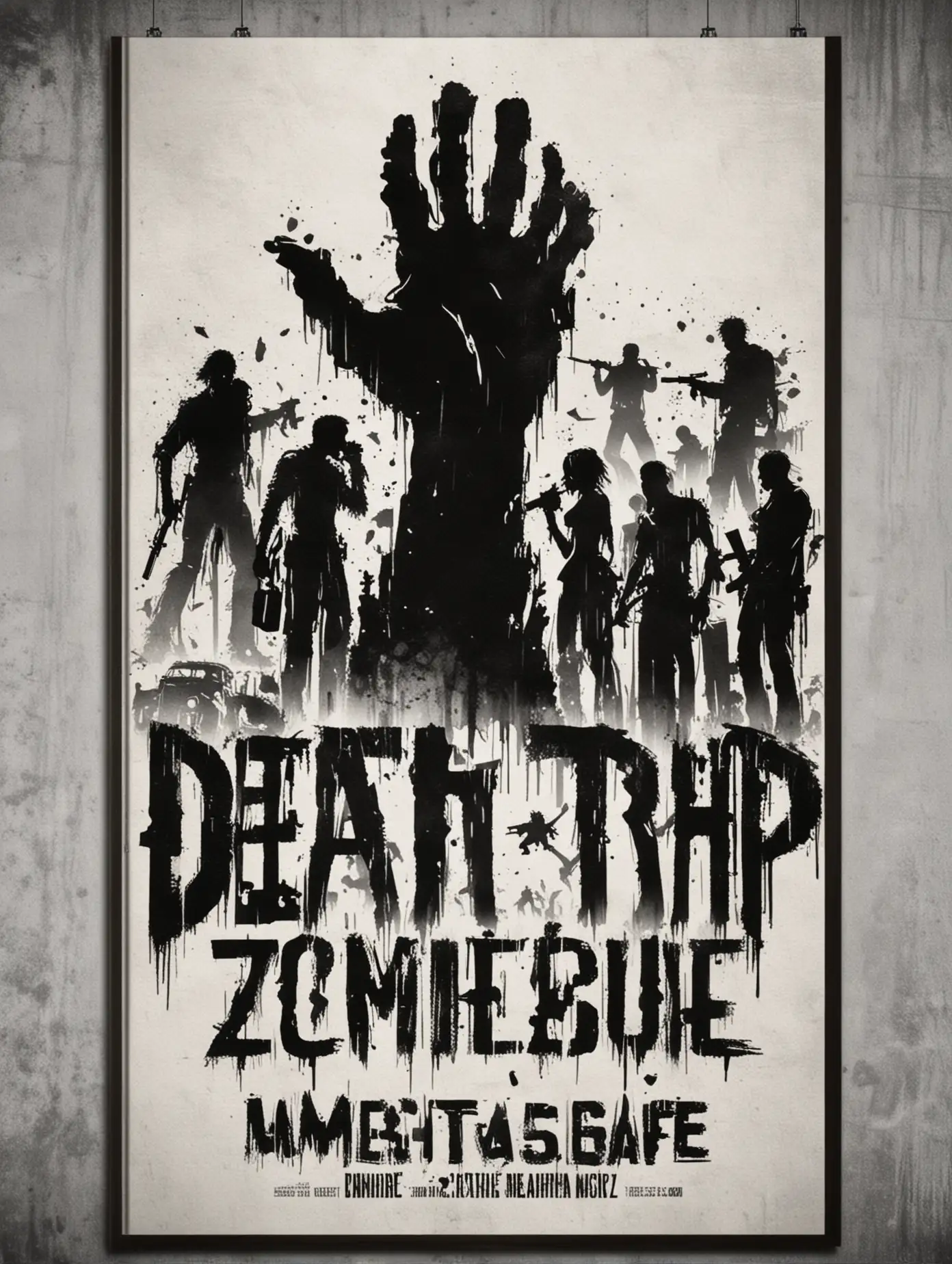 Minimalist Grindhouse Zombie Movie Poster Death Grip
