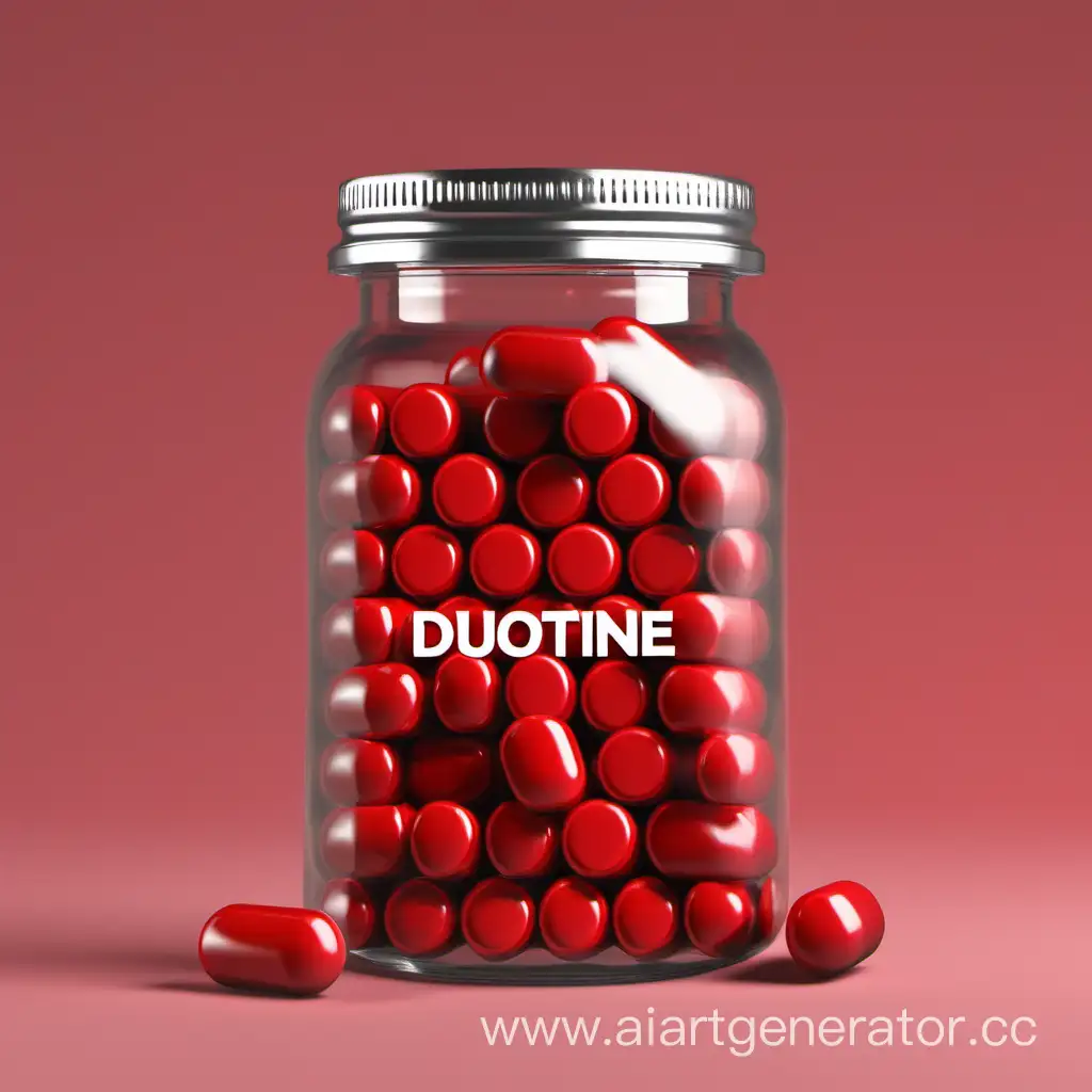 Vibrant-Red-Duotine-Pills-Contained-in-a-Glass-Jar