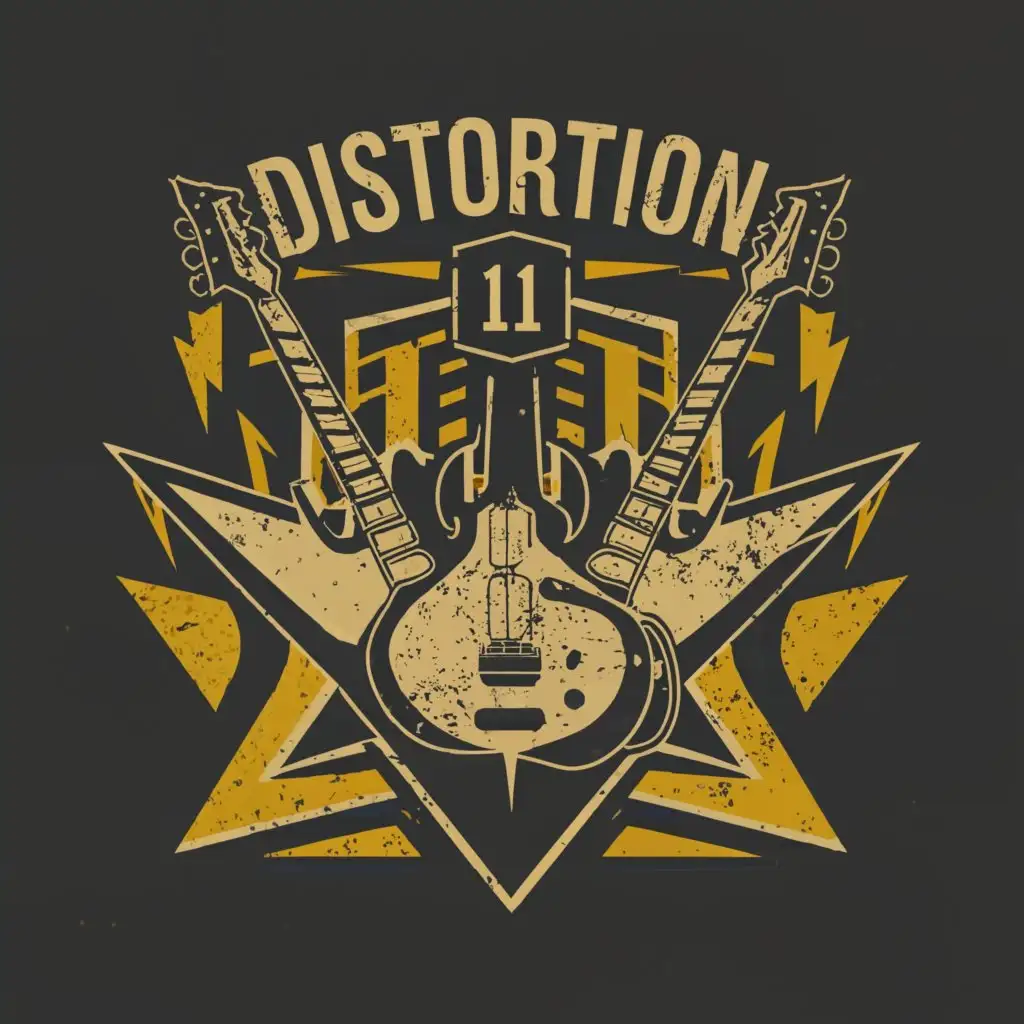 LOGO-Design-For-Distortion-11-Edgy-Text-with-Rock-Band-Symbol-for-Entertainment-Industry