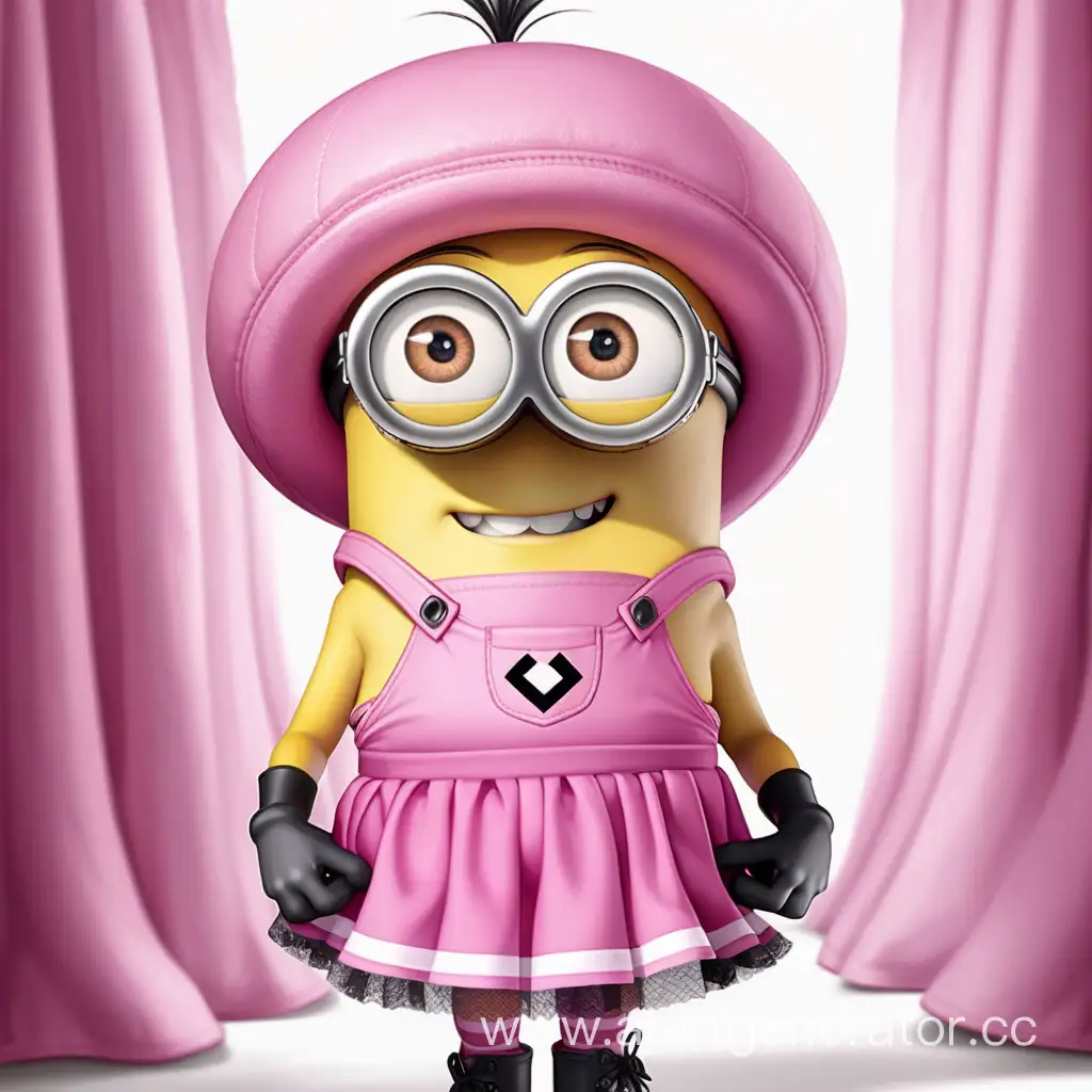 Cute-Pink-Femboy-Minion-in-Skirt-and-Stockings-Adorable-Despicable-Me-Character-Art