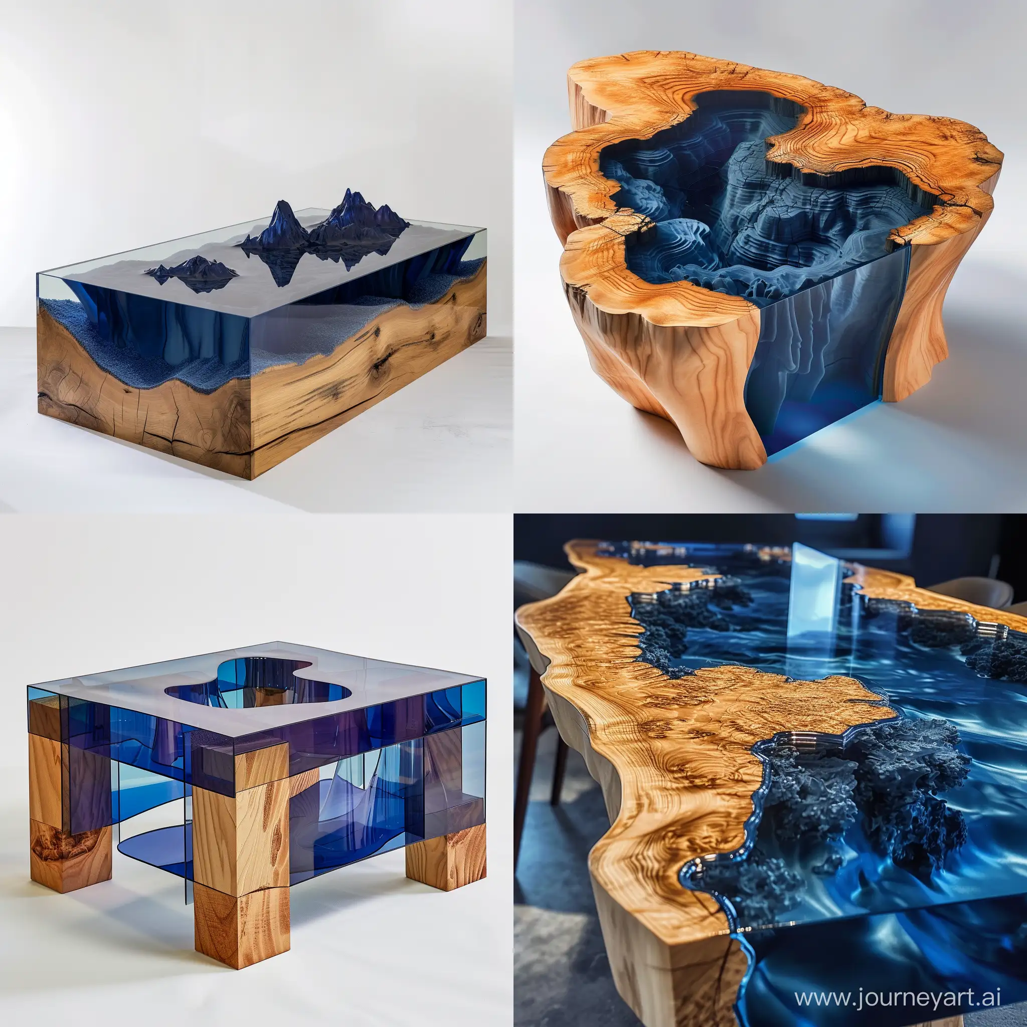 Parametric-Trading-Island-Unique-Indigo-Glass-and-Wood-Oasis