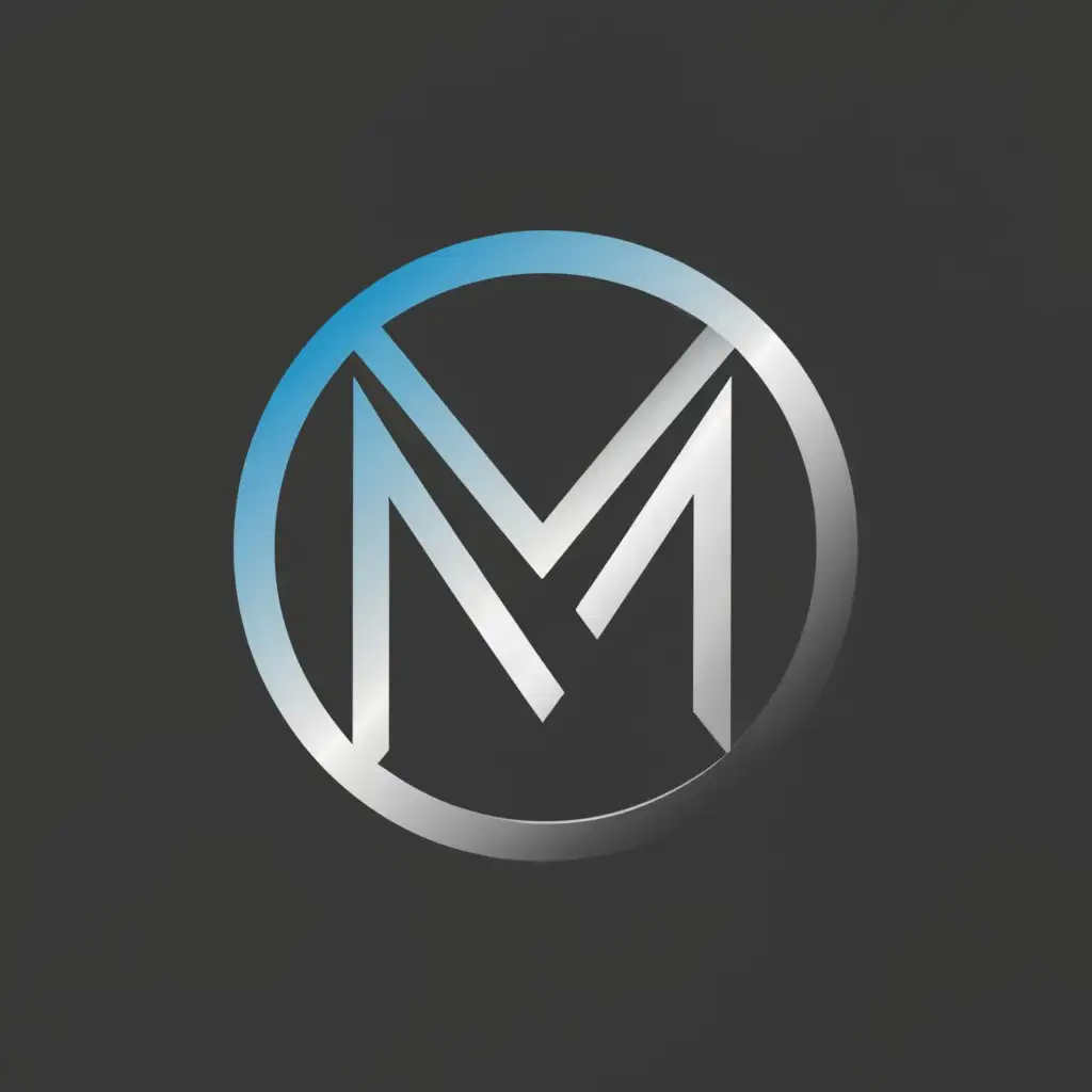 a logo design,with the text "Mark", main symbol:M in a circle,Minimalistic,clear background