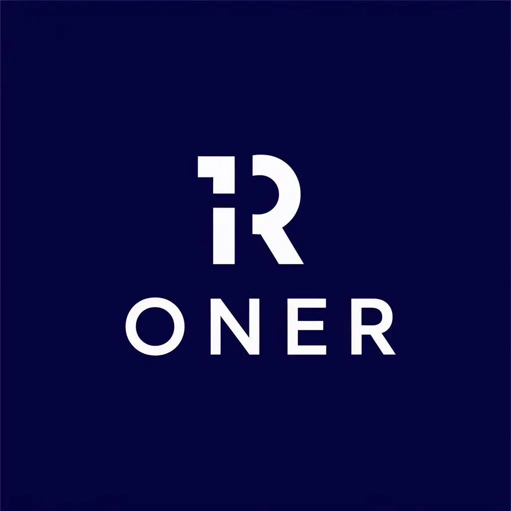 logo, charactor R with 1, with the text "oneR", typography, be used in Technology industry