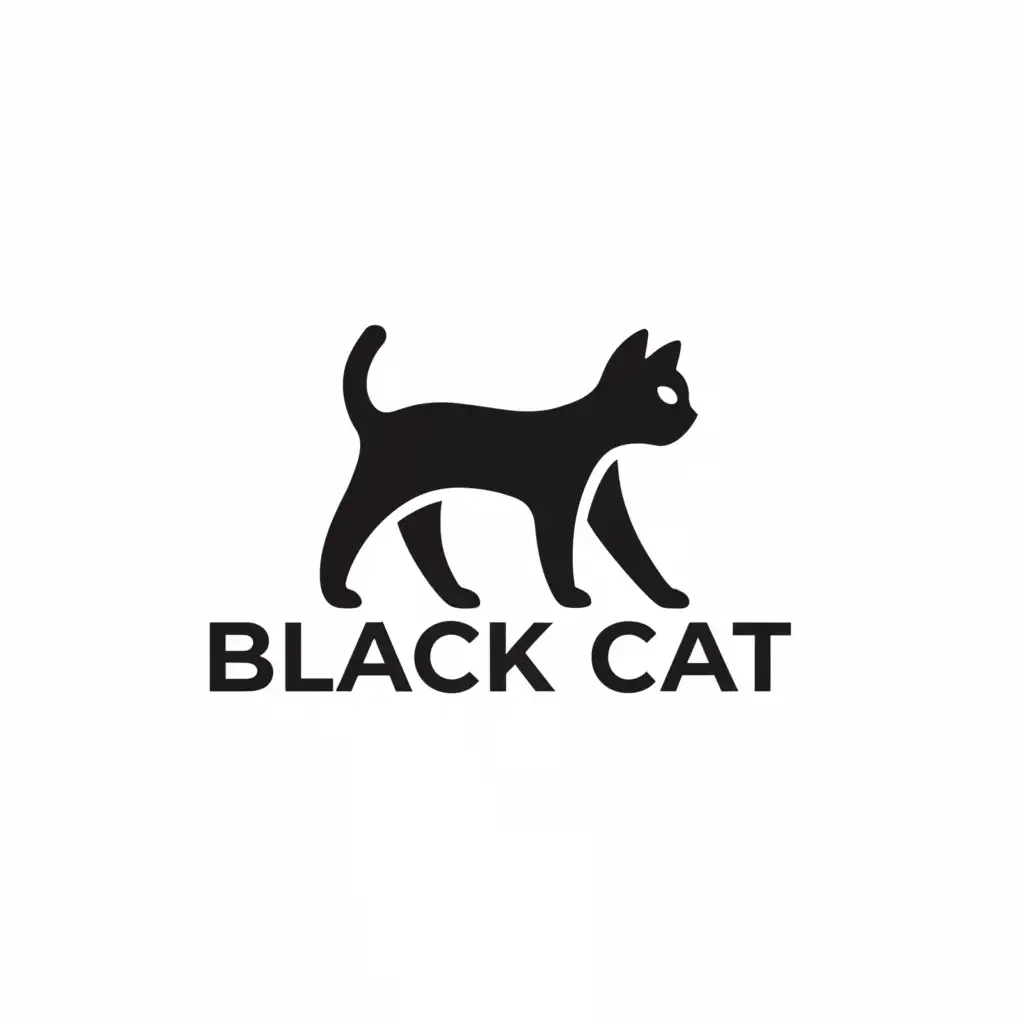 a logo design,with the text "Black cat", main symbol:Black cat,Minimalistic,be used in Travel industry,clear background