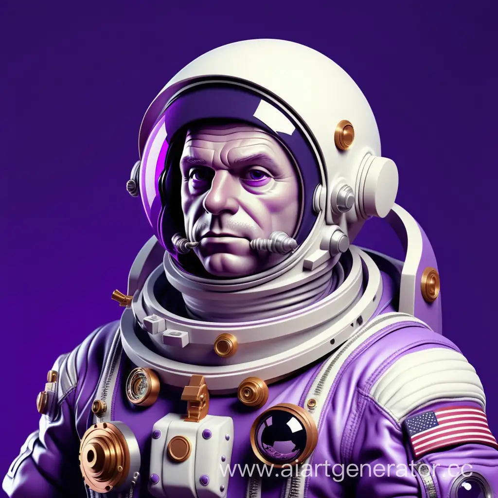 богатый космонавт на фиолетовом фоне