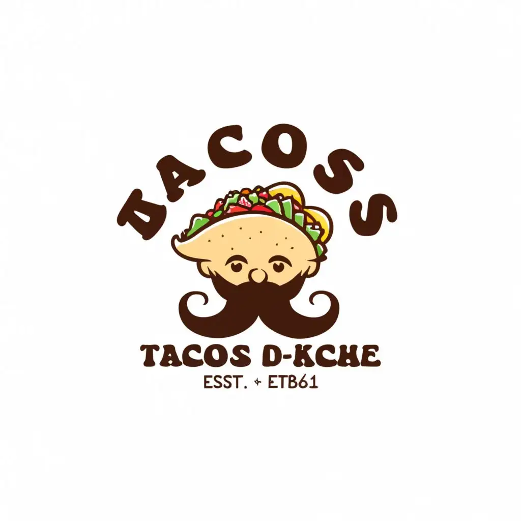 LOGO Design for Tacos DKache Bold Taco and Beard Icon for the ...