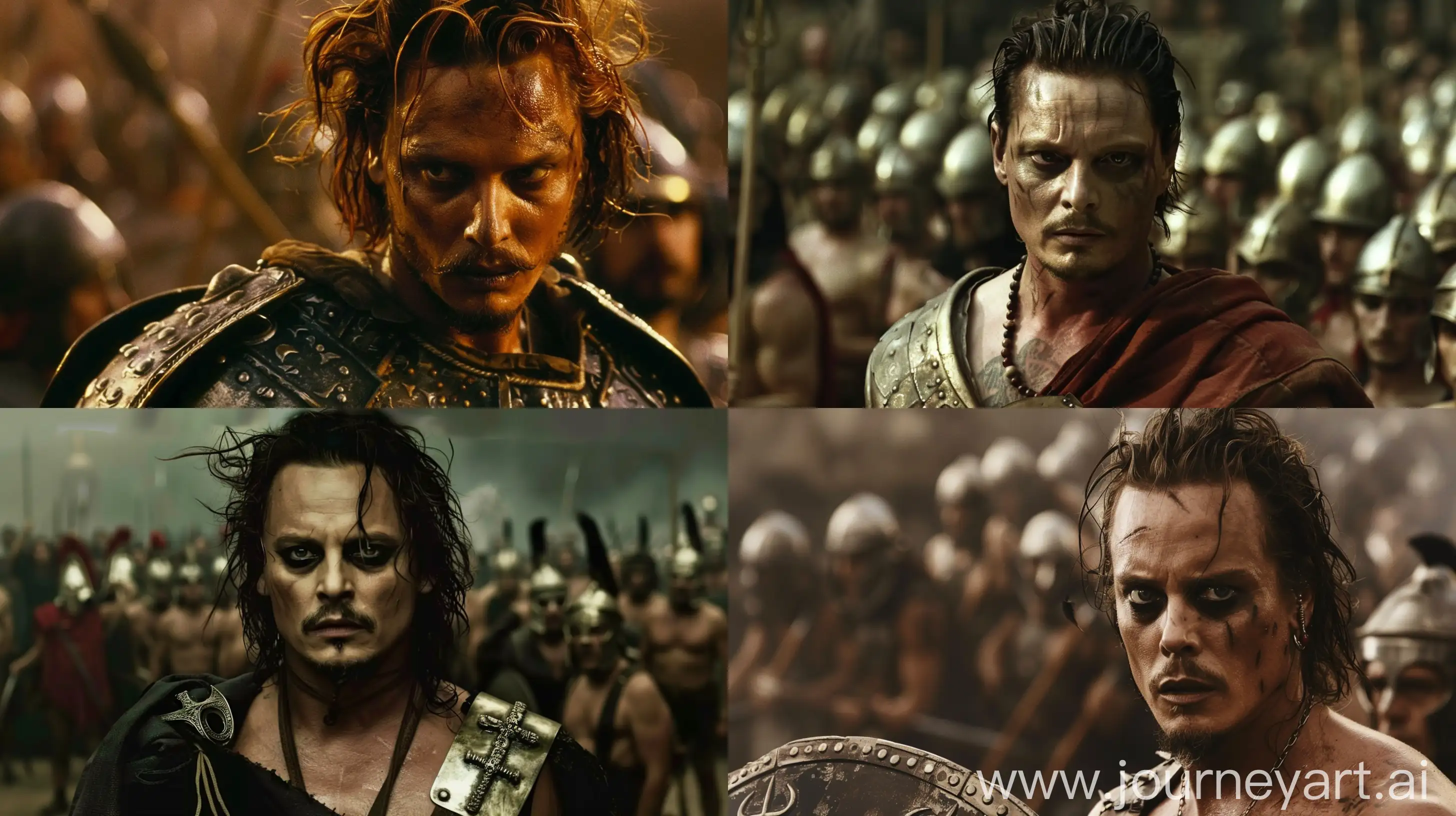 What if johnny Depp played King Leonidas in Zack Snyder’s ‘300’ --ar 16:9