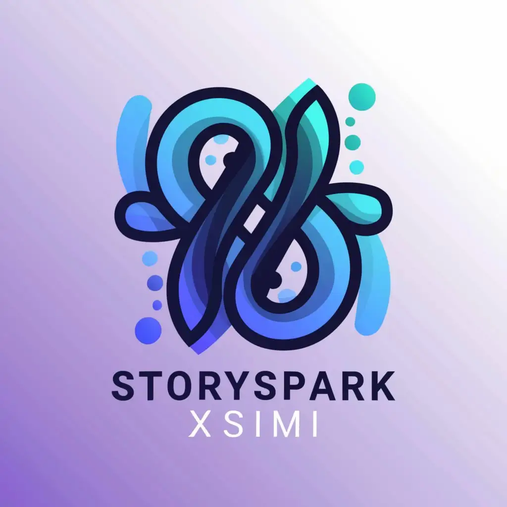 a logo design,with the text "storysparkxsimi", main symbol:S,complex,be used in Internet industry,clear background
