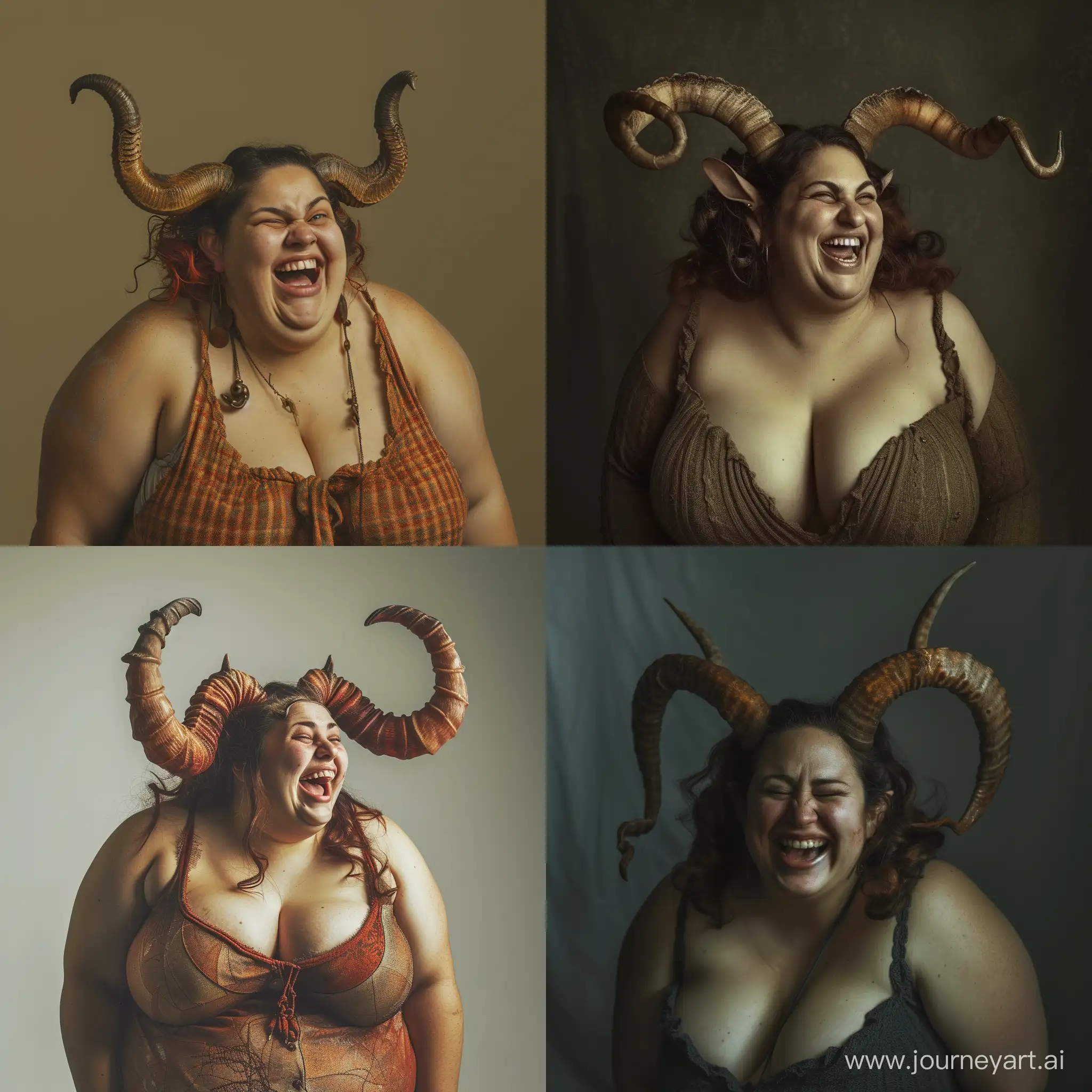 Joyful-Horned-Woman-with-Unique-Features-Laughing