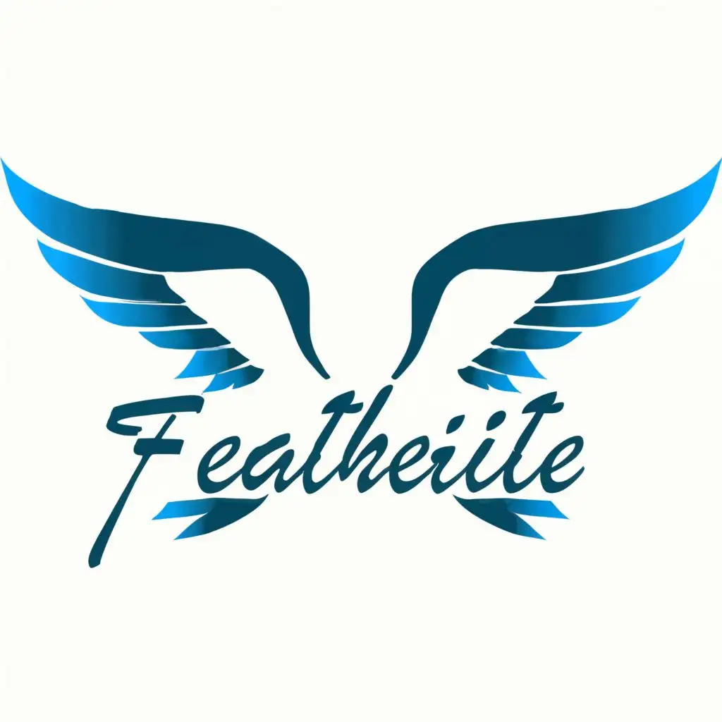 logo, wings, with the text "featherite", typography