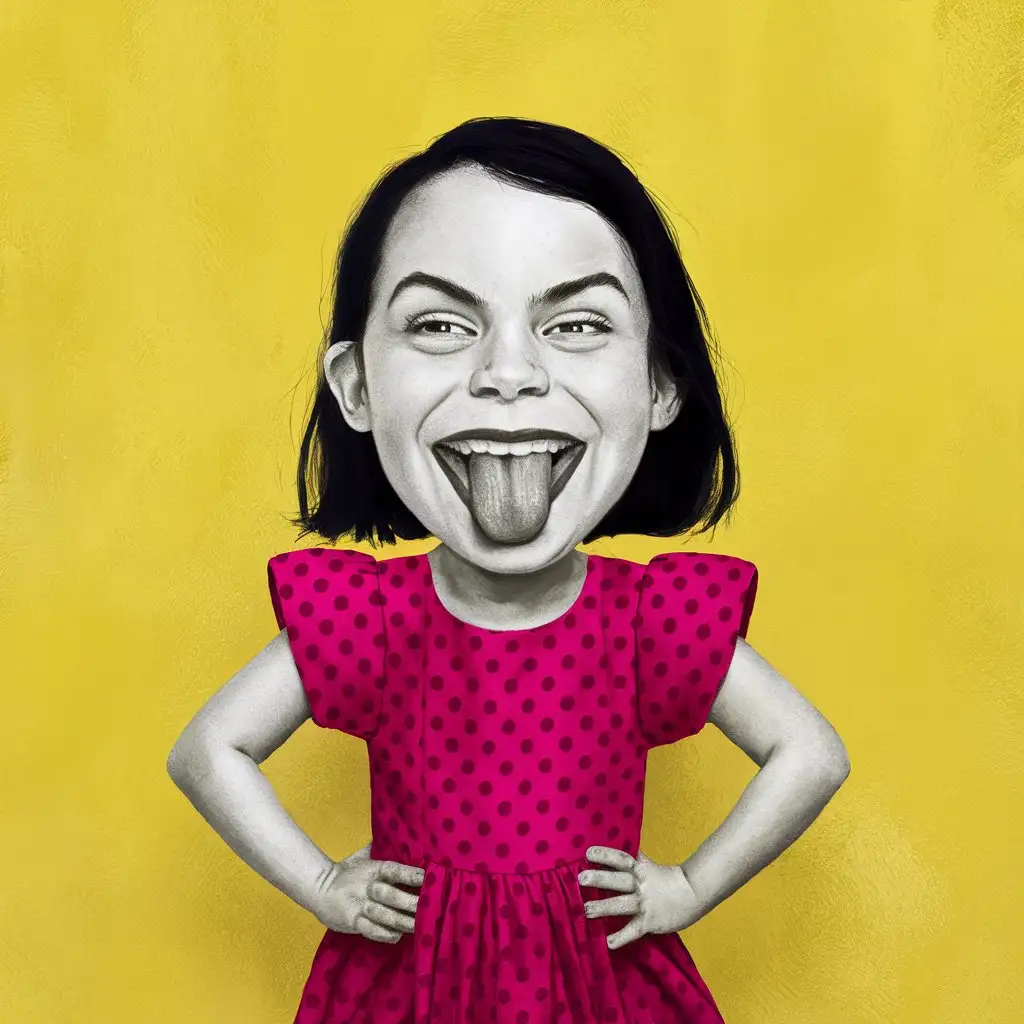 Mischievous-Girl-with-Sticking-Out-Tongue-on-Vibrant-Yellow-Background