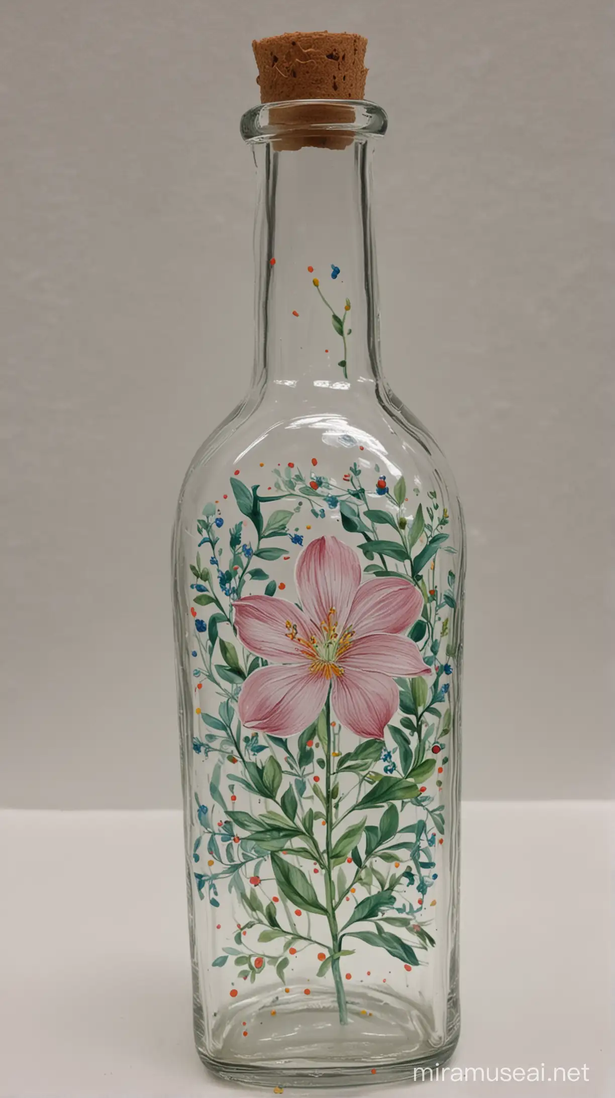 A very simple hand painted bottle