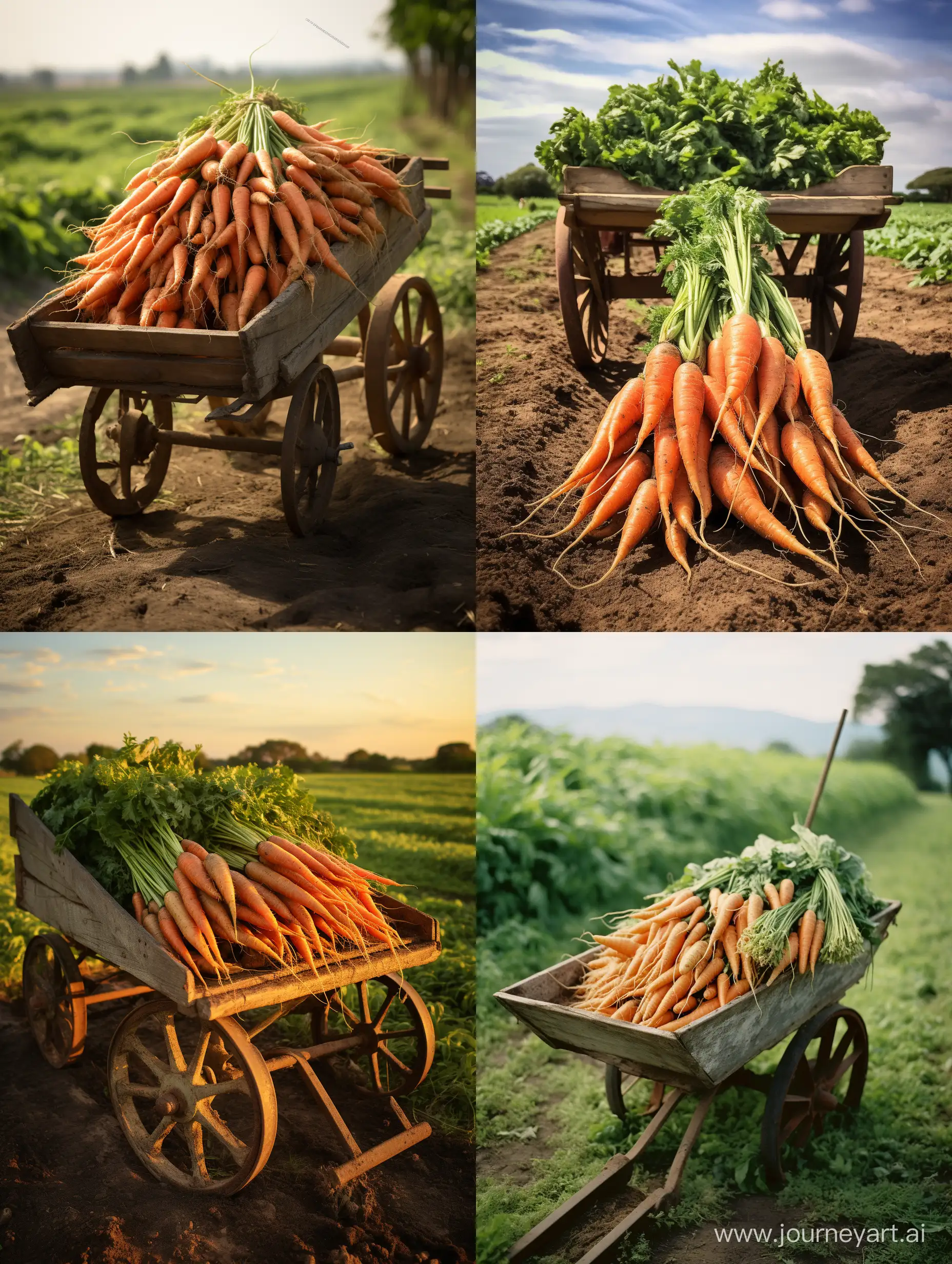 carrots, farm, land, set, real foto, wheelbarrow