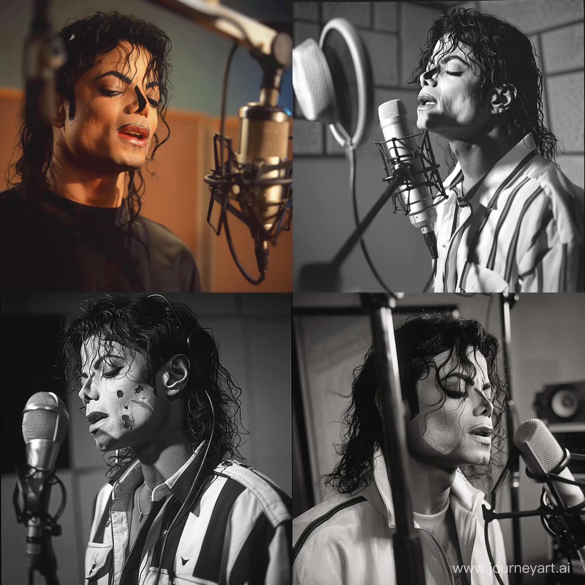 Michael Jackson in a recording session