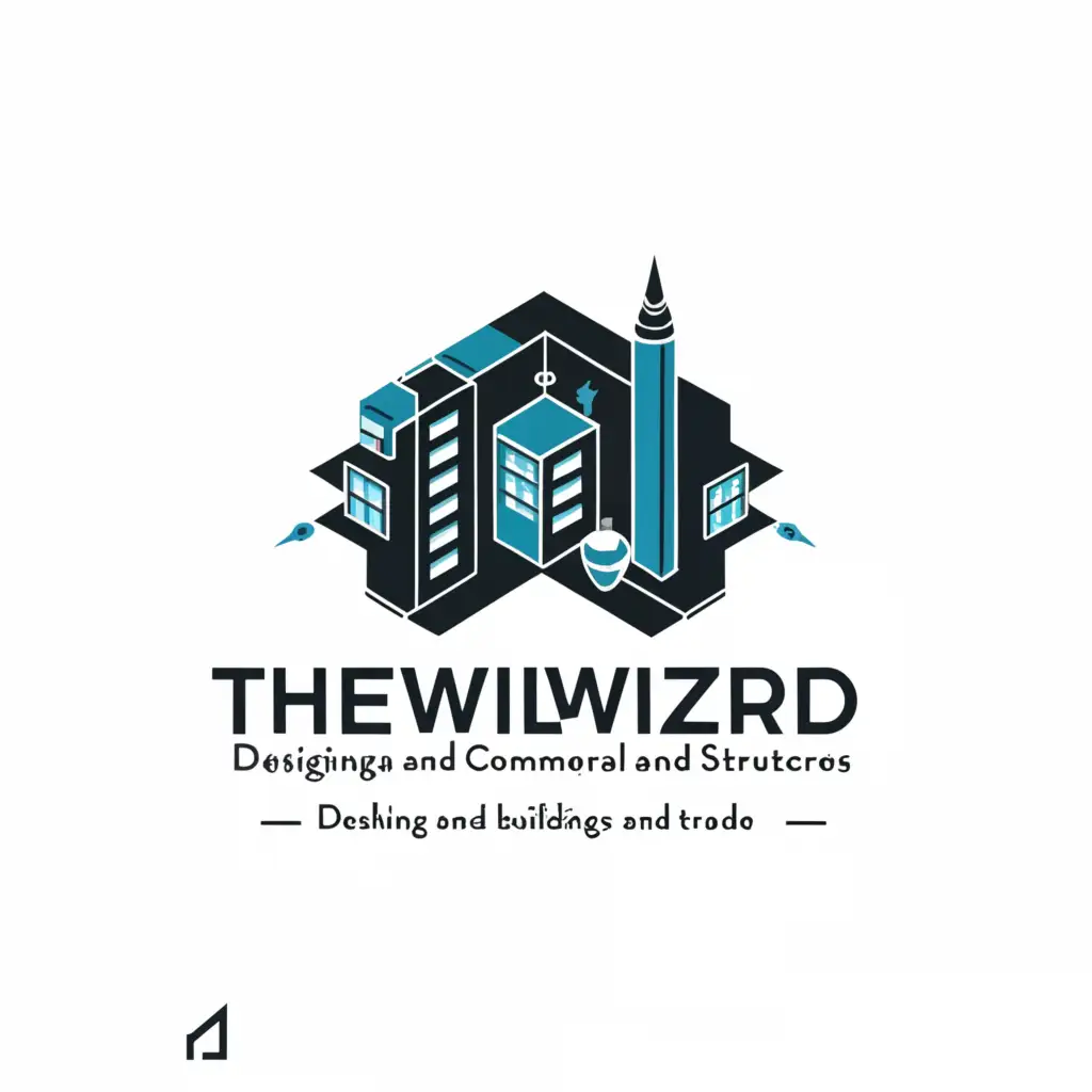 a logo design,with the text "TheEvilWizard", main symbol:house blueprint, pencil, ruler, "TheEvilWizard", "Designing residential and commercial buildings and structures",complex,be used in Technology industry,clear background