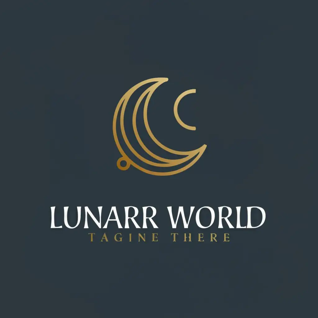 a logo design,with the text "Lunar world", main symbol:month,Moderate,clear background