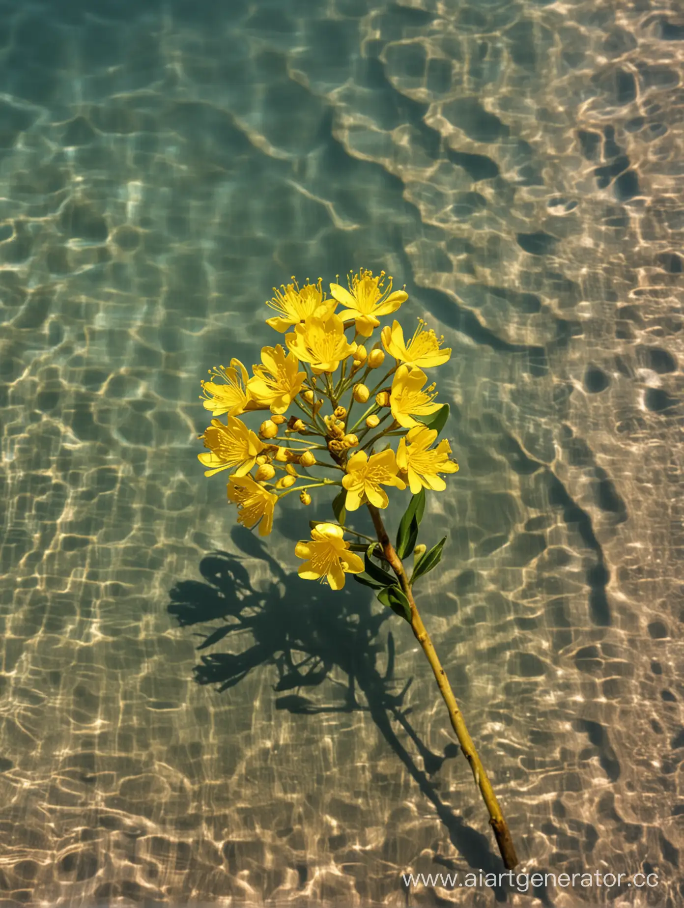 Acacia yellow flower close up 8k laying in water