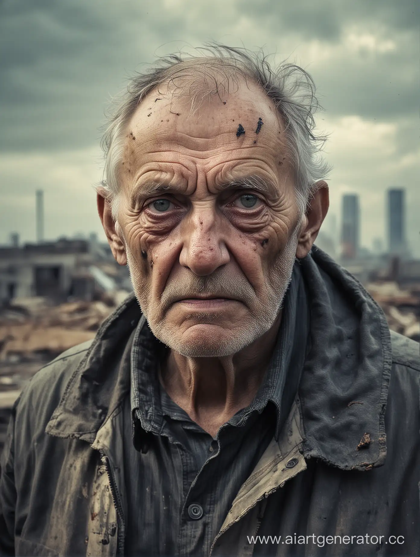 Survivor-Grandfathers-Portrait-in-a-PostApocalyptic-Landscape