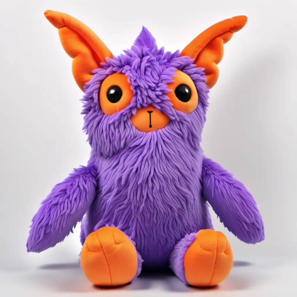 Enchanting Purple and Orange Mystical Creature Plush Toy
