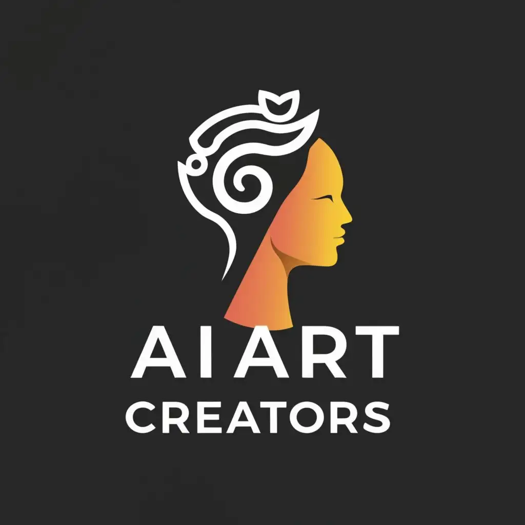 Logo Design for AI Art Creators Modern Myanmar Woman Silhouette with White Flower Accent AI