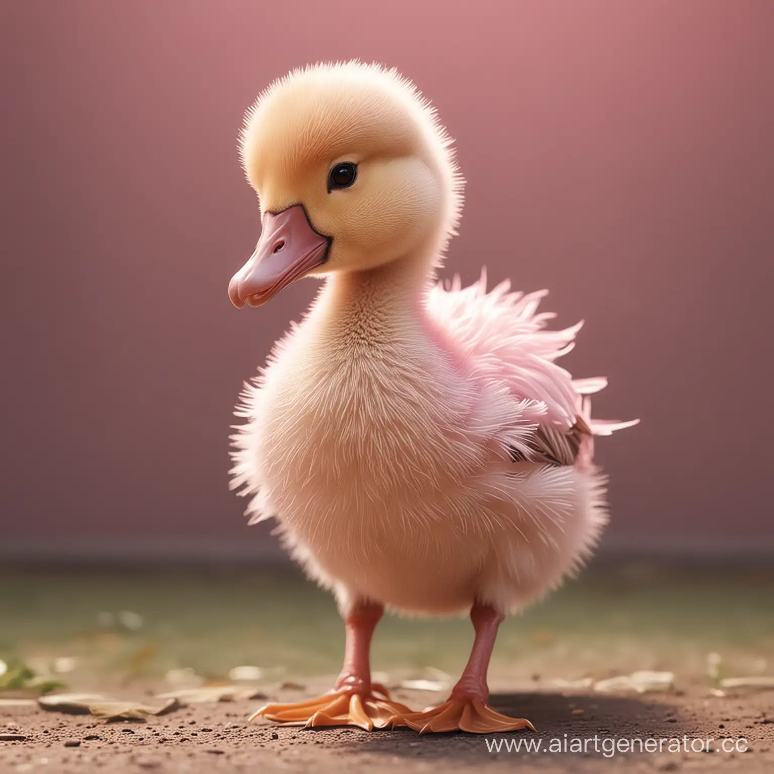Cute-Animated-Pink-Gosling-in-a-Kindly-Scene