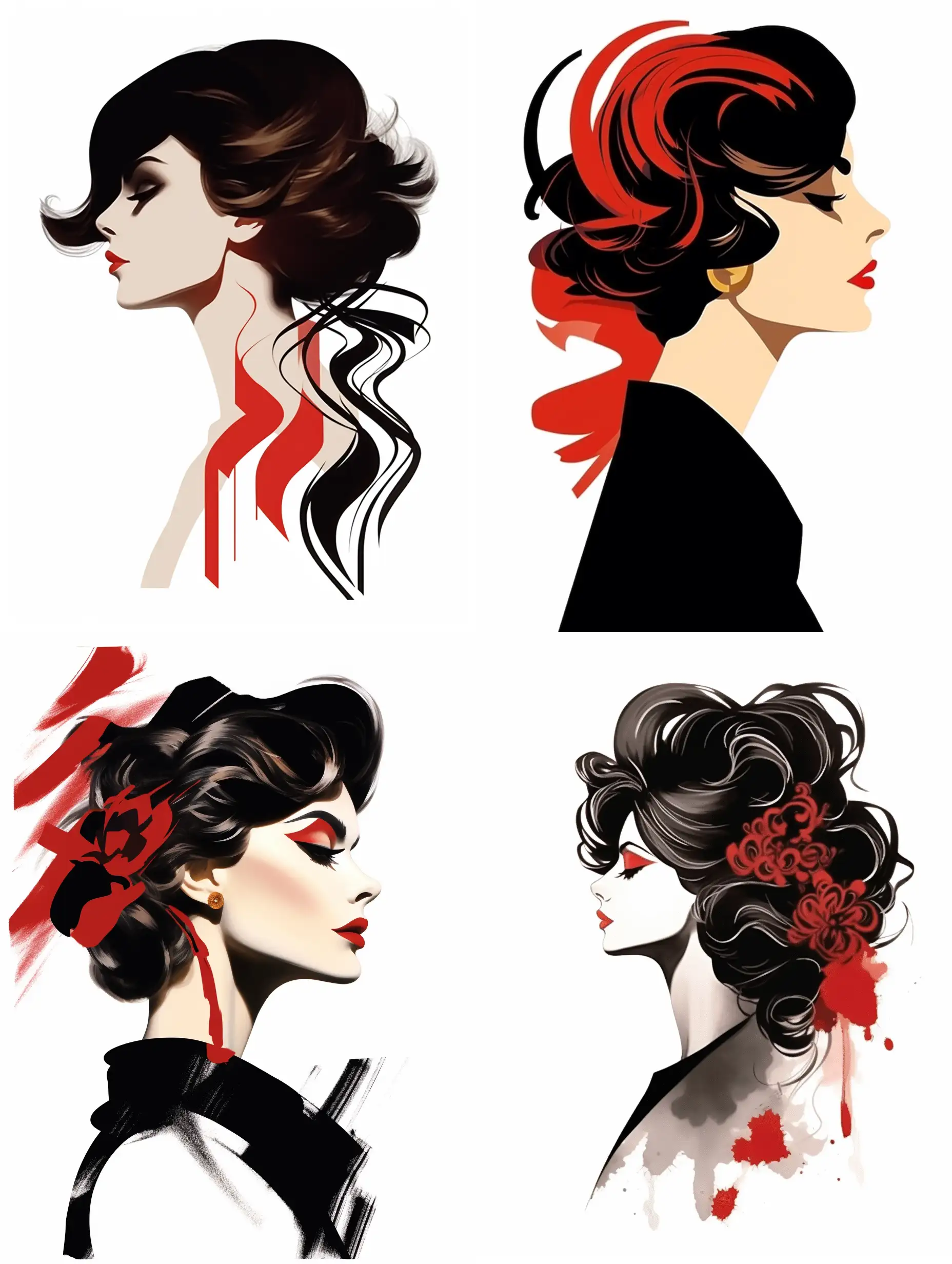 Stylish-Portrait-of-Young-Coco-Chanel-in-Decorative-Caricature-Style