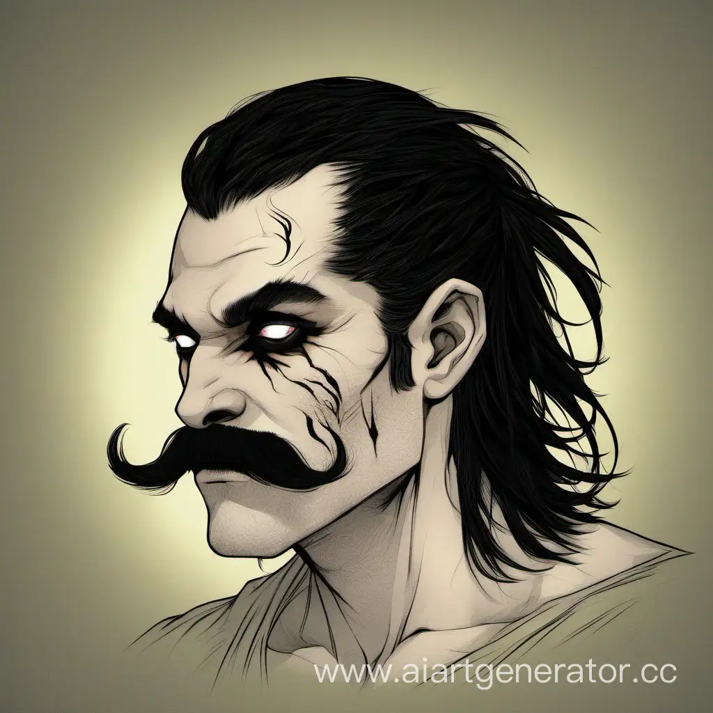 Mysterious-Figure-with-Short-Mustaches-Goat-Beard-Black-Long-Hair-and-a-Sinister-Scar